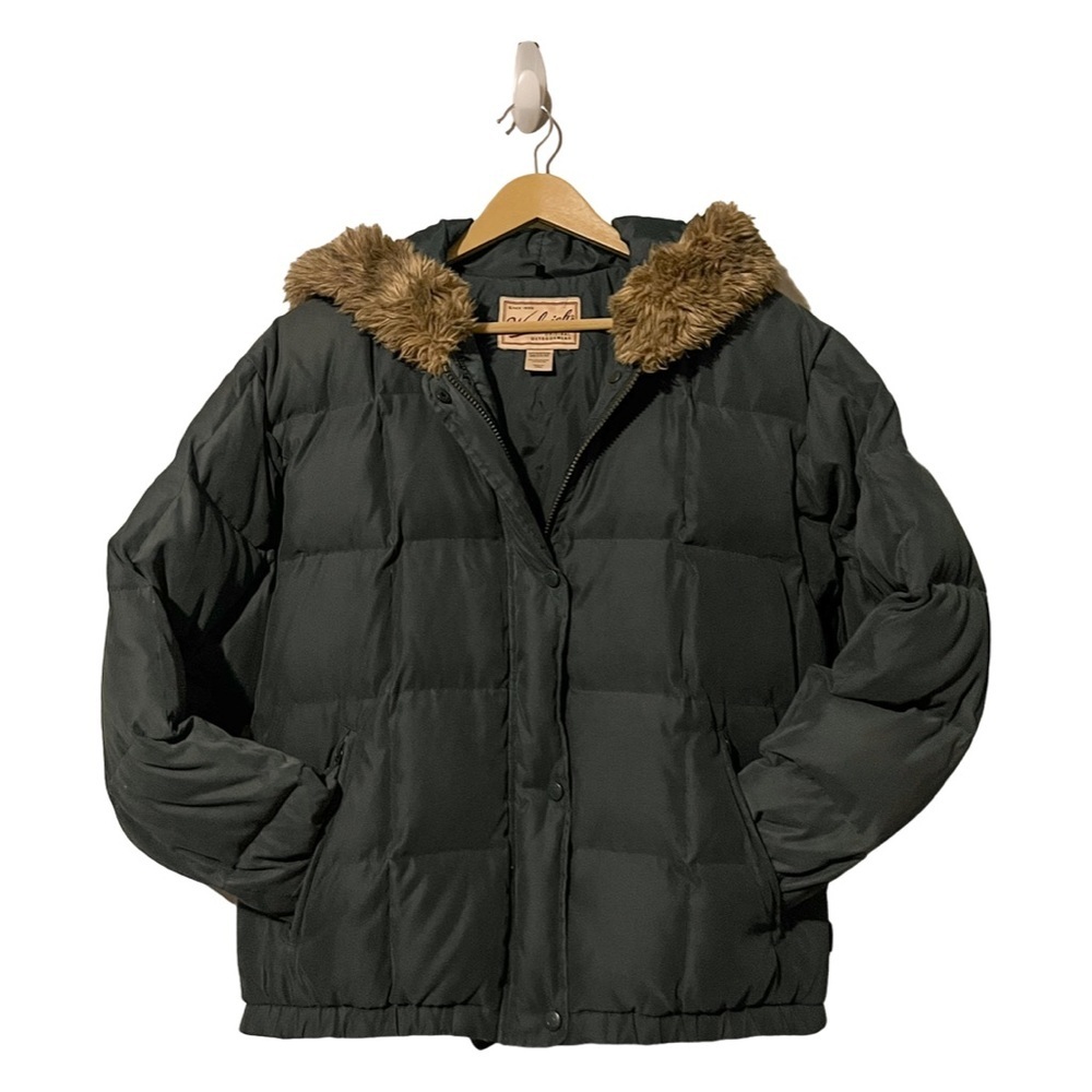 Woolrich Vintage Women’s Dark Pine Green Insulated Puffer Jacket w/ Fur Hood